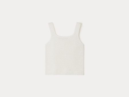 Girls White Cotton Knit Vest Online Hot Sale