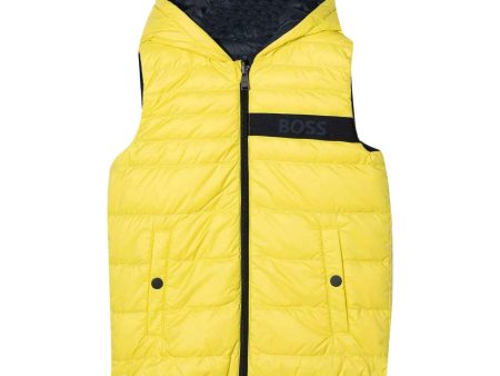 Boys Yellow Reversible Padded Down Gilet Sale