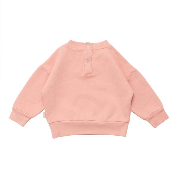 Baby Boys & Girls Pink Logo Cotton Sweatshirt Cheap