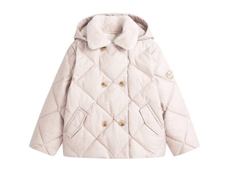 Girls Beige Padded Down Jacket For Sale