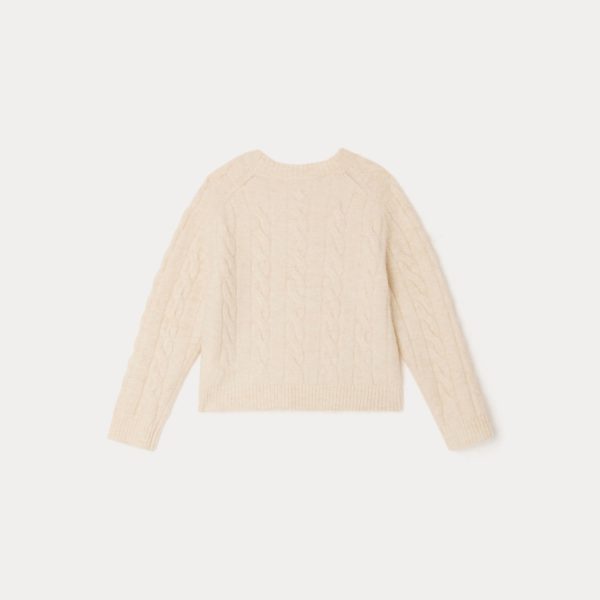 Girls White Wool Sweater For Cheap