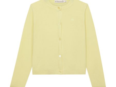 Girls Yellow Cotton Cardigan Supply