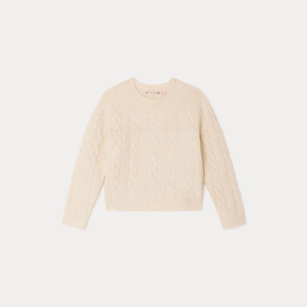 Girls White Wool Sweater For Cheap