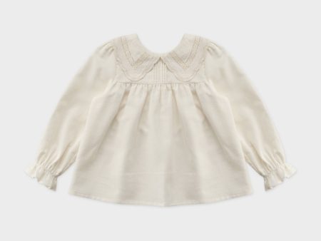 Girls White Lace Collar Cotton Shirt Online