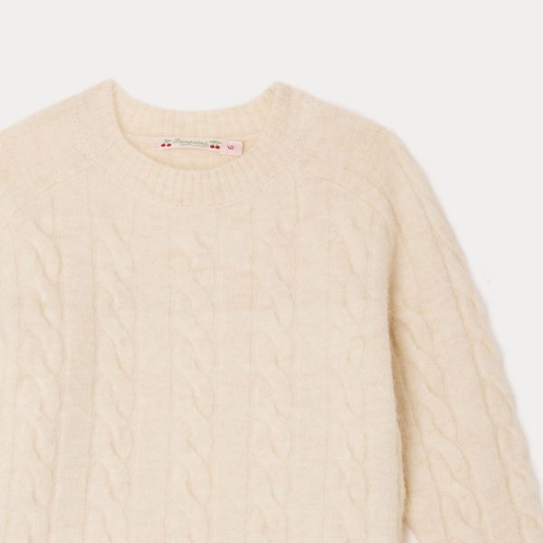 Girls White Wool Sweater For Cheap