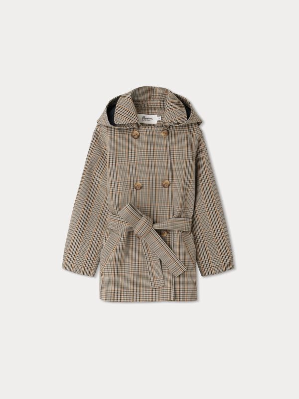 Boys & Girls Brown Check Coat For Cheap